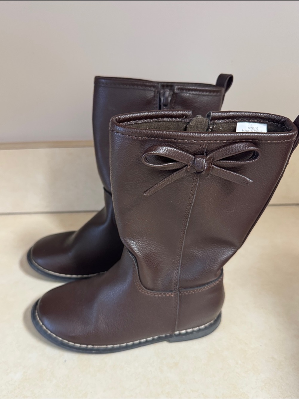 GAP Dark Brown Girls Mid-Calf Bow Boots